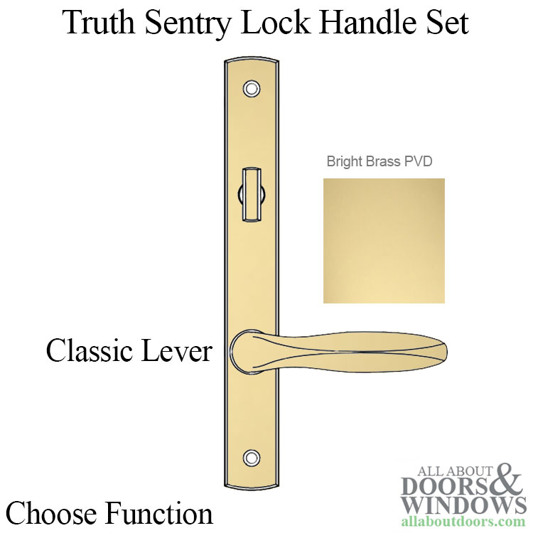 Truth Sentry Lock Classic Handle Set, Decorative Finishes Over Brass