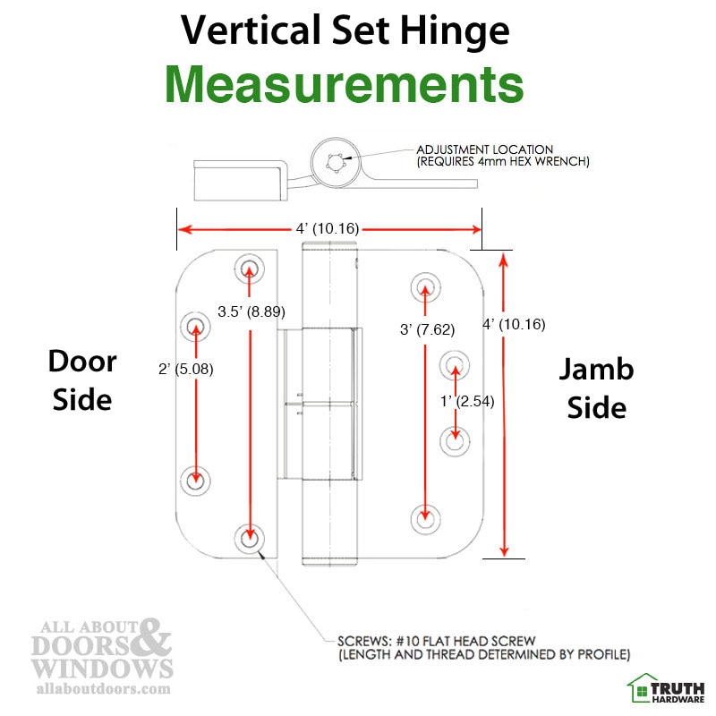Vert Set Hinge Dimensions
