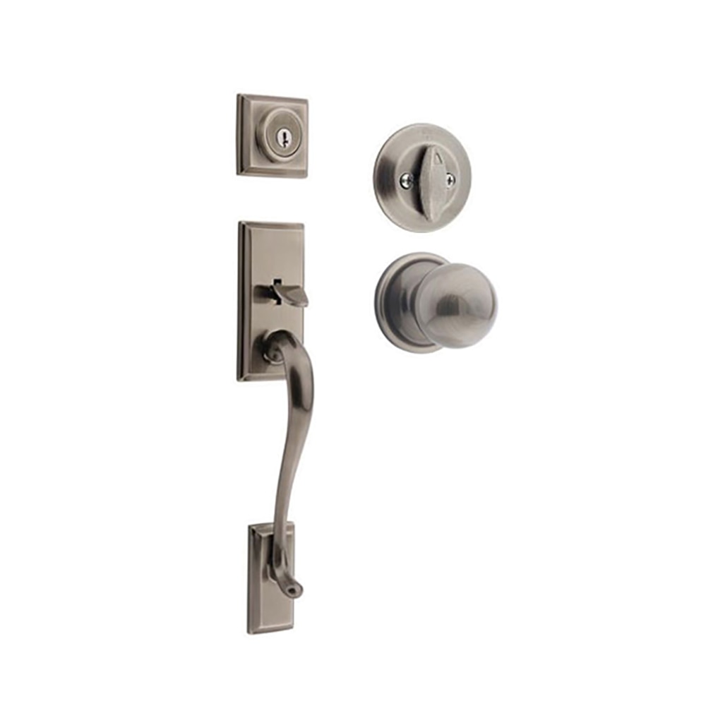 Kwikset Hawthorne / Circa Single Door Handleset Antique Nickel (Pewter)