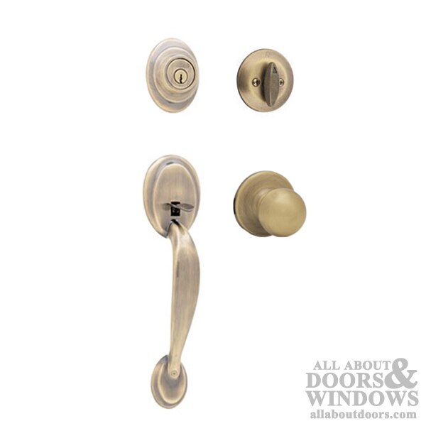 Kwikset Dakota Polo Single Door Handleset Antique Brass