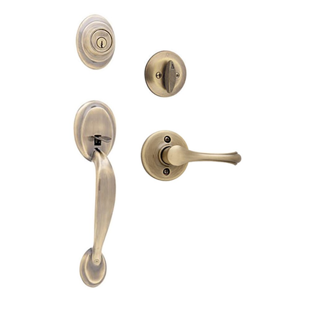 Kwikset Dakota / Dorian Single Door Handleset Antique Brass