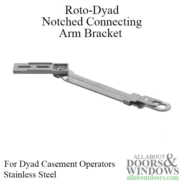 5-3/8 Inch Notched Stainless Steel Roto-Dyad Connecting Arm Bracket