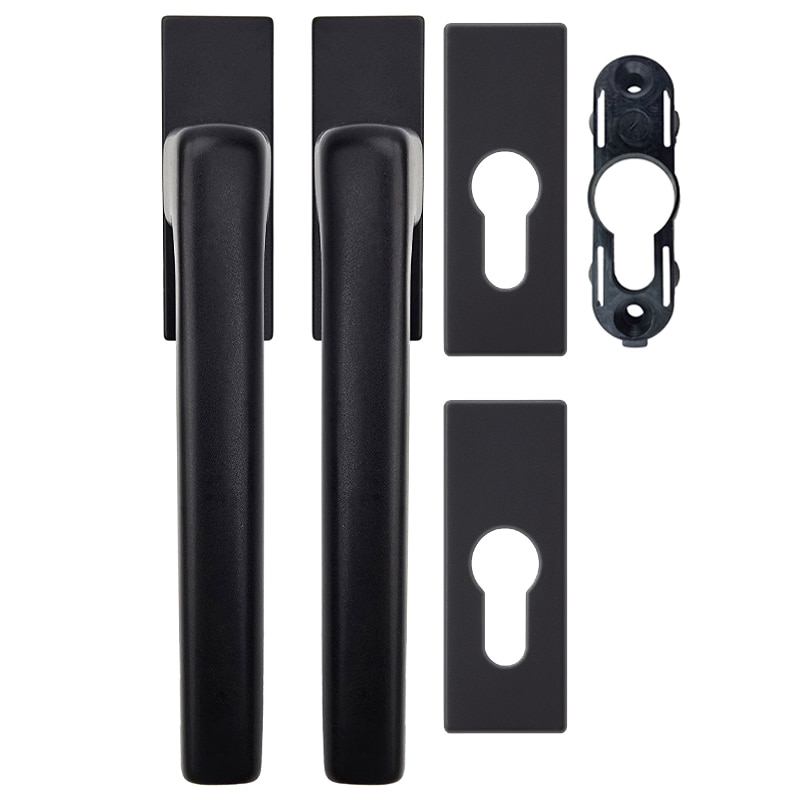 Balcony Door Handle Set in Black