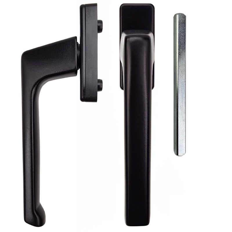 Balcony Door Handle Set in Brown