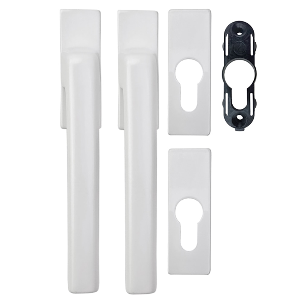 Balcony Door Handle Set in White