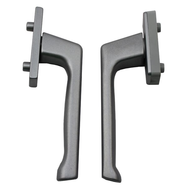 Balcony Door Handle Set Side View in Silver