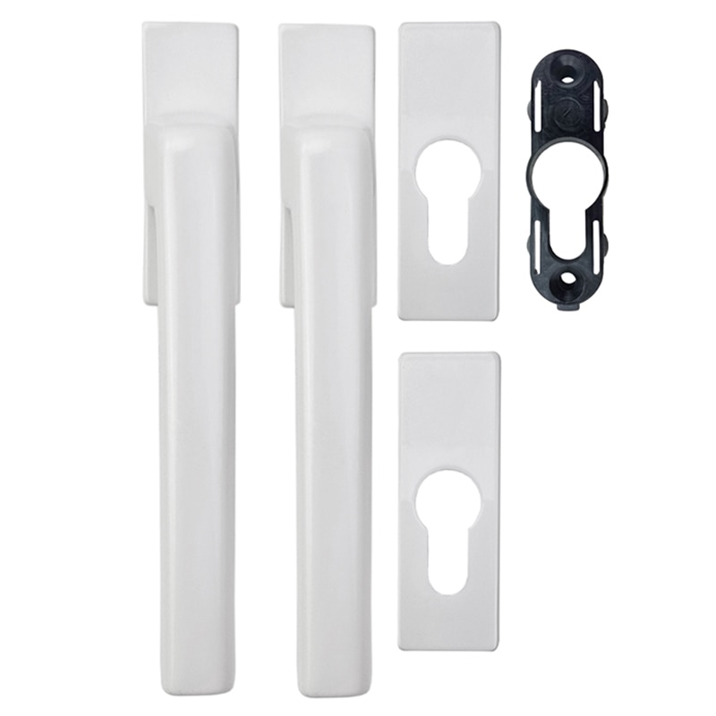 Balcony Door Handle Set in White