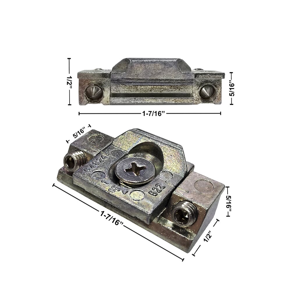 Metra Security Metal Closure Side Hinge - Line Drawing of Front and Back