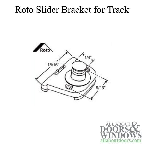 Roto Bracket Slider for Roto Casement Awning window Track - Dimensions