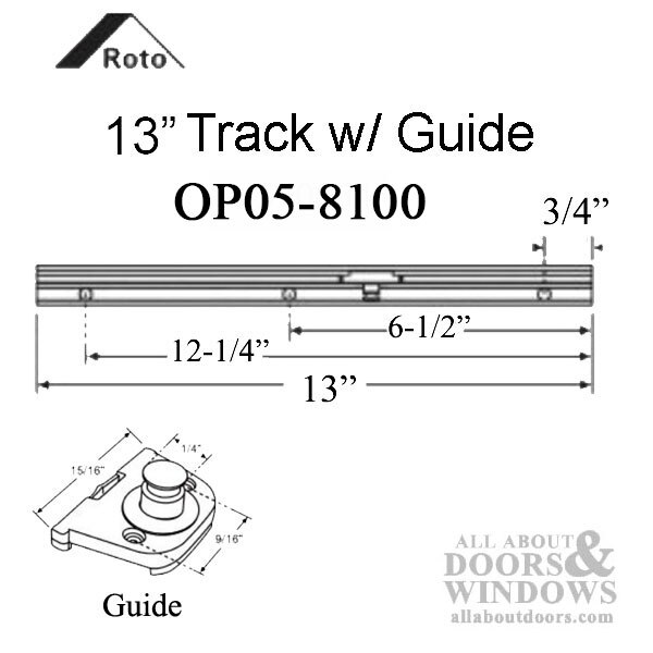 Roto Bracket Slider Guide for 13 Inch & 17 Inch Casement/Awning Tracks