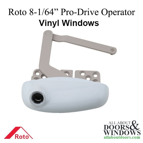 Roto 8-1/64 inch left hand split arm pro drive vinyl casement window