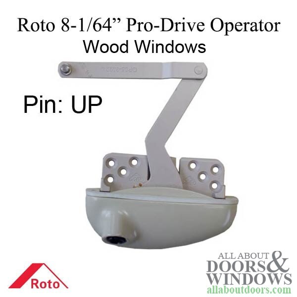 Roto 8-1/64 inch left hand split arm Pro Drive operator for wood casement window