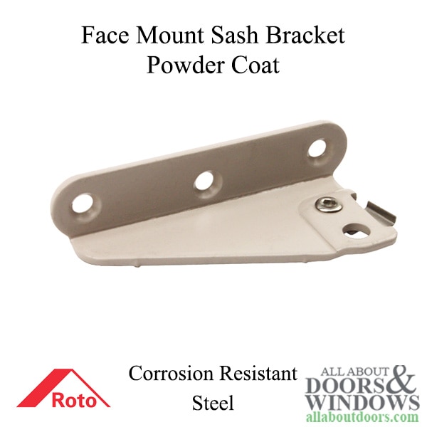 Roto left hand face mount sash bracket assembly for casement window