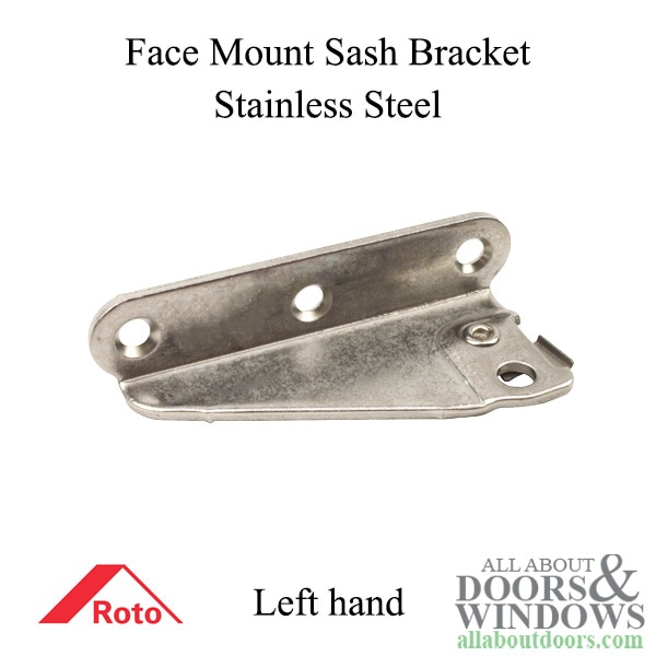 Roto left hand face mount sash bracket assembly for casement window