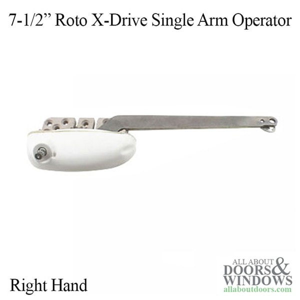 Roto right hand single arm X-Drive casement operator for wood windows