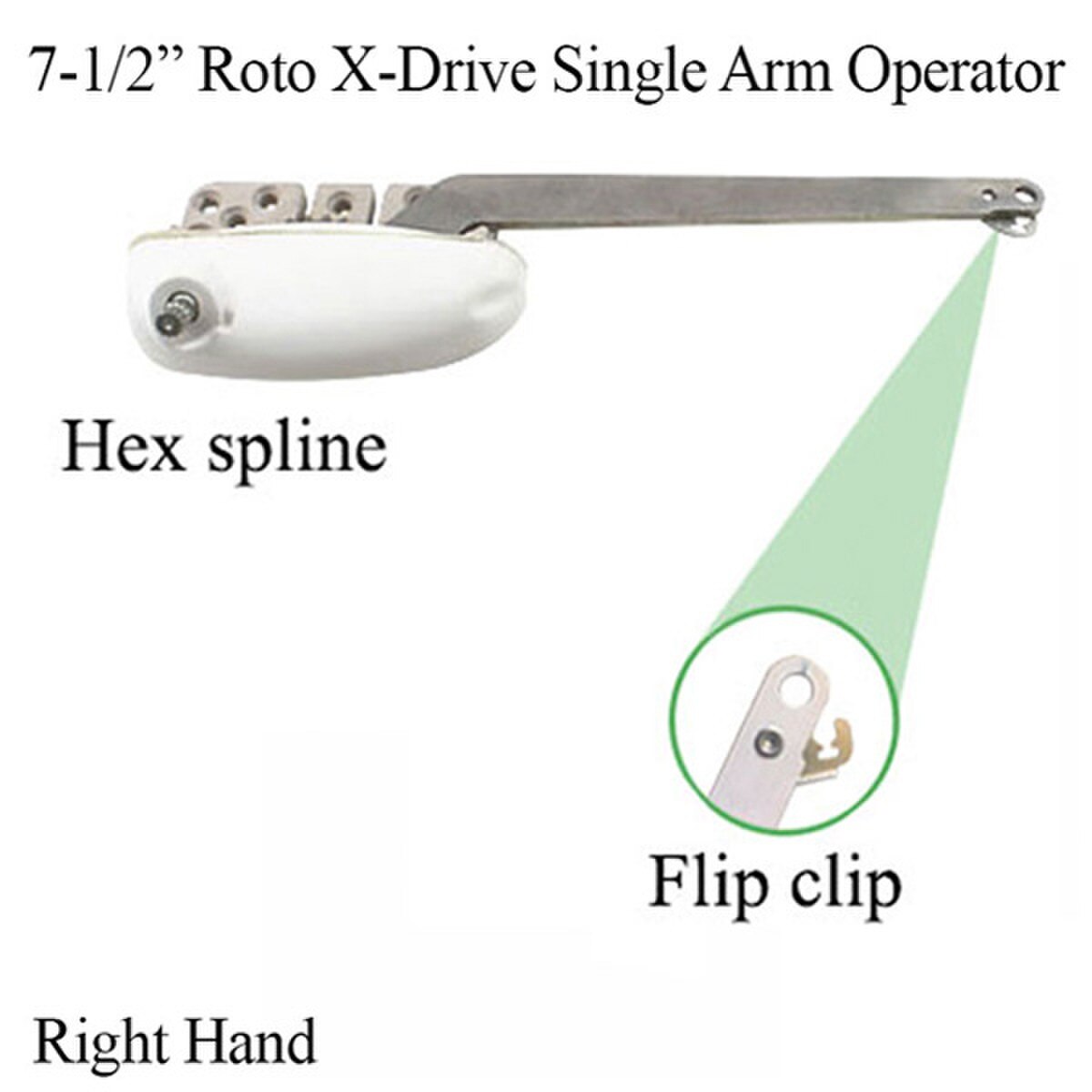 Surface Mount Roto Operator Roto right hand single arm X-Drive casement operator for wood windows