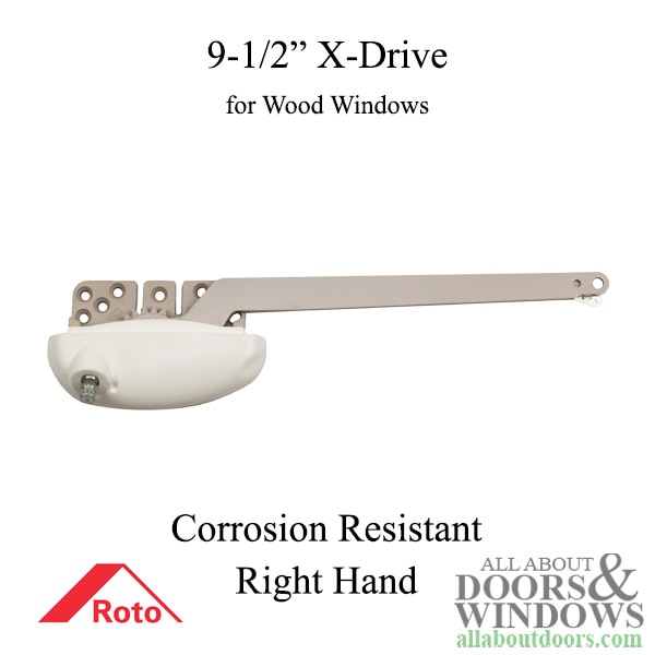 Roto X-Drive 9-1/2 inch right hand single arm, for wood casement windows