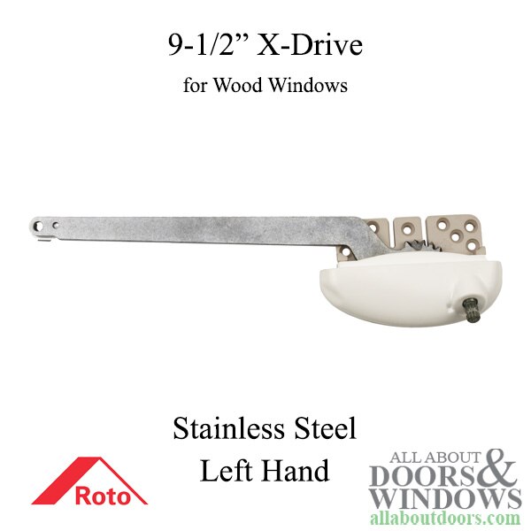 Roto X-Drive 9-1/2" left hand single arm wood casement windows