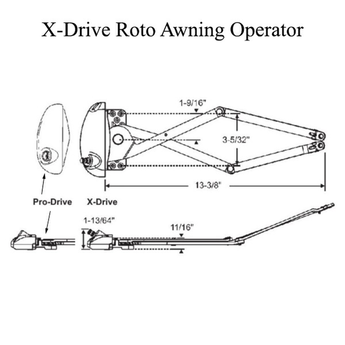 Roto corrosion resistant X-Drive awning operator for wood windows
