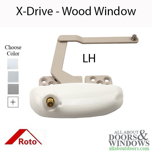 Roto 8-1/64 inch left hand split arm X-Drive for casement wood windows