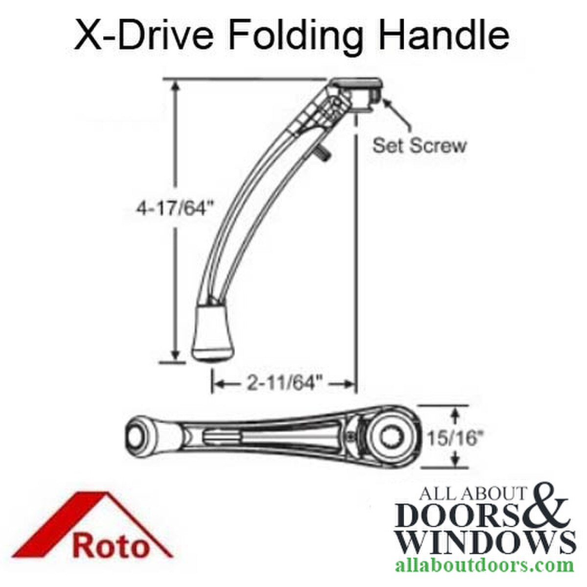 Roto XDrive Folding Handle for Window Systems