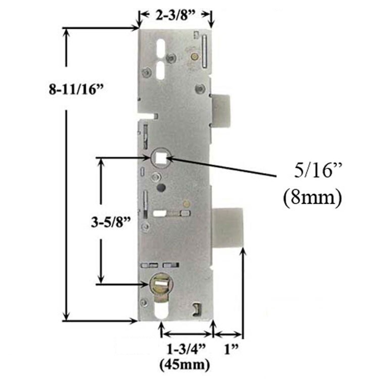 thumbnail image 2 of G-U UNICORN 45/92 Single Point Mortise Lock - Stainless Steel, NEW BREED Key AB (854-10549) 2 of 6