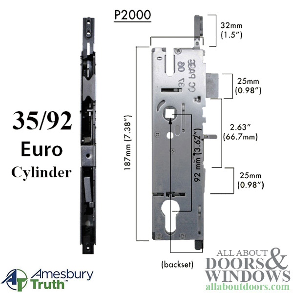 Amesbury P2000 active gearbox only with 35/92 euro cylinder