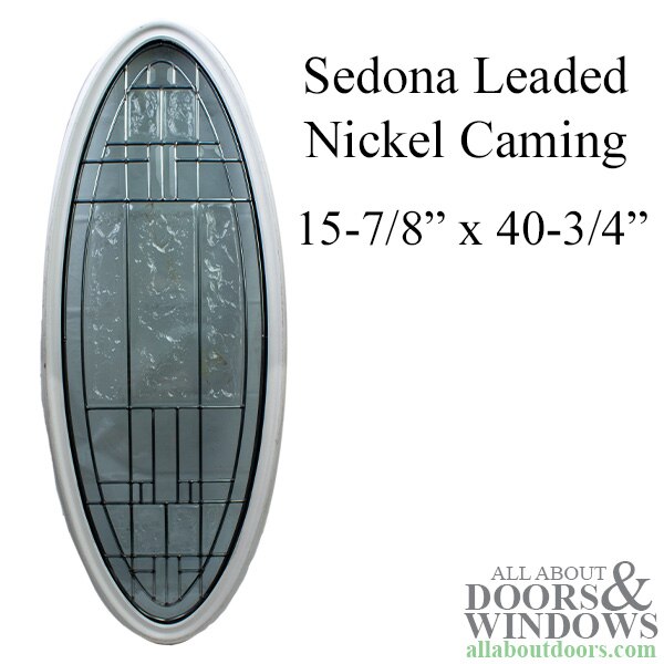 Therma-Tru Sedona Leaded Oval Glass Door lite for wood, steel and  Fiberglass Doors- Black Caming