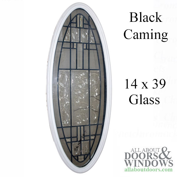 Therma-Tru Sedona Leaded Oval Glass Door lite for wood, steel and  Fiberglass Doors- Black Caming