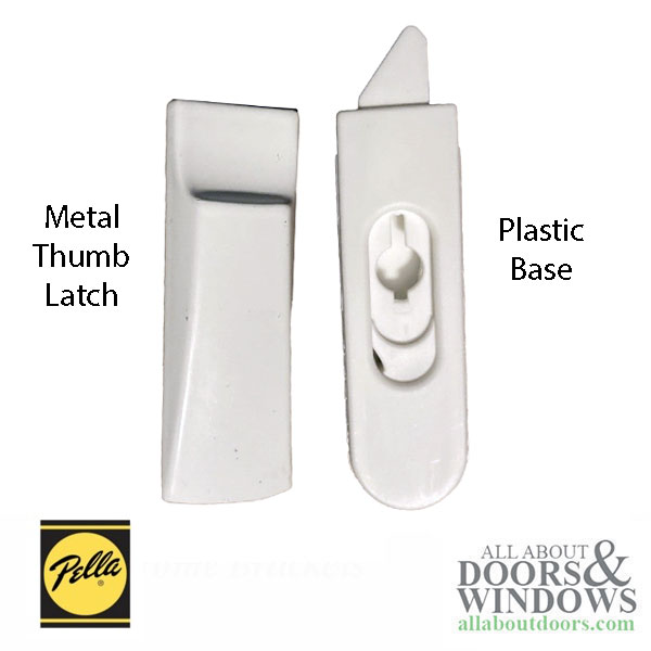 Pella Double Hung Vinyl Window 250/350 Series Tilt Latch, Pair | Metal Thumb Latch and Plastic Base