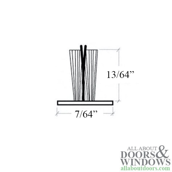 Adhesive Back Weatherstrip .270 x .200 Pile - Sold by the Foot - Profile Dimensions