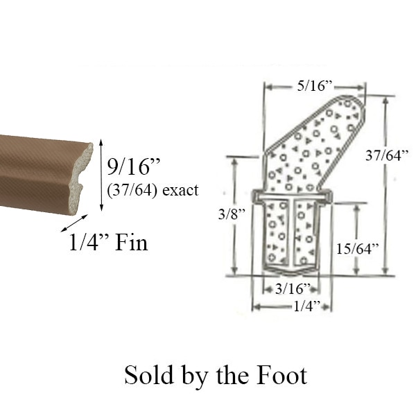 Q-Lon Foam Seal Weatherstrip Beige profile measurements