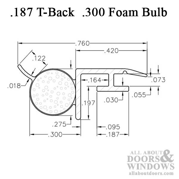T-slot bulb seal weatherstripping T-slot bulb seal weatherstripping