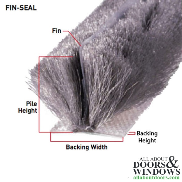 Fuzzy Weatherstrip .187 T-Backing x .270 Pile, with Fin Seal