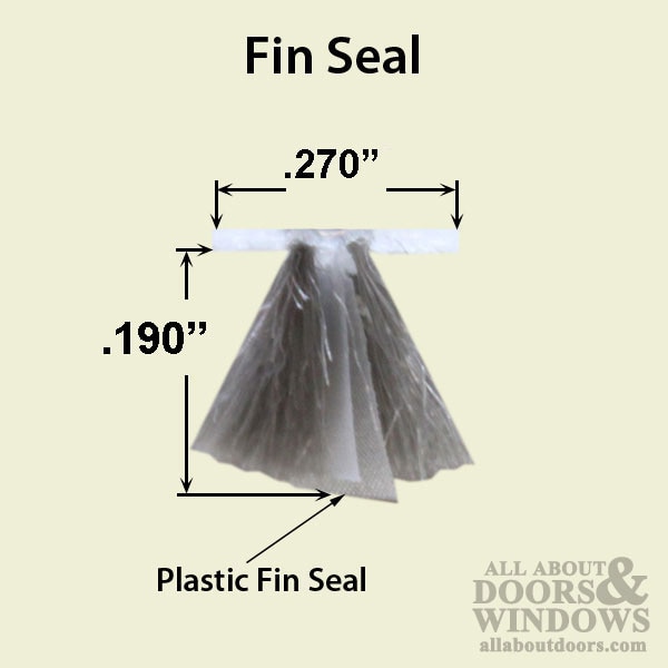 Weatherstrip .270 Backing x .190 T-Slot Pile, Fin Seal - Profile Measurements