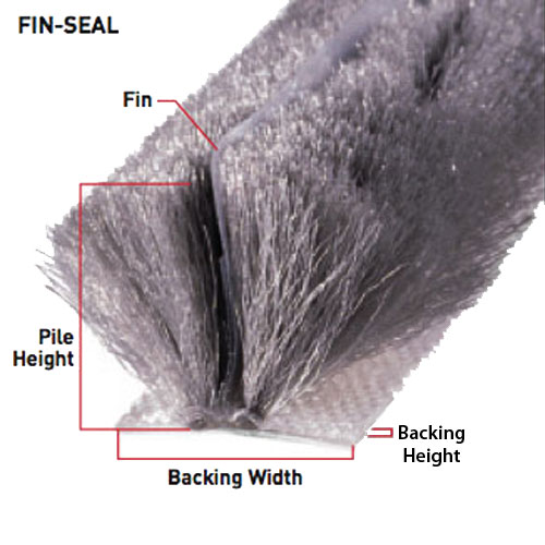 Weatherstrip .270 Backing x .190 T-Slot Pile, Fin Seal