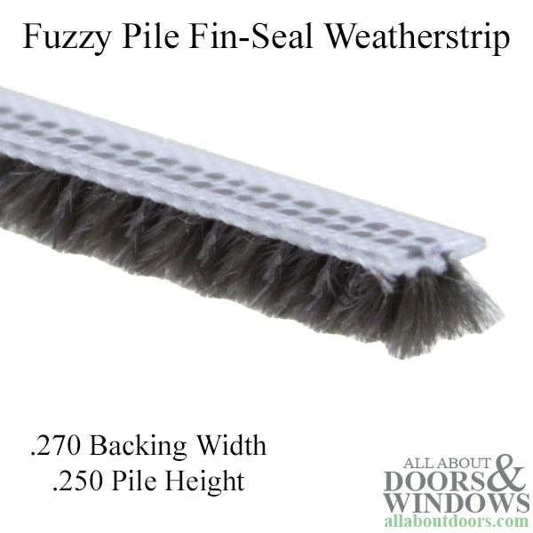 Fuzzy pile fin seal weatherstrip