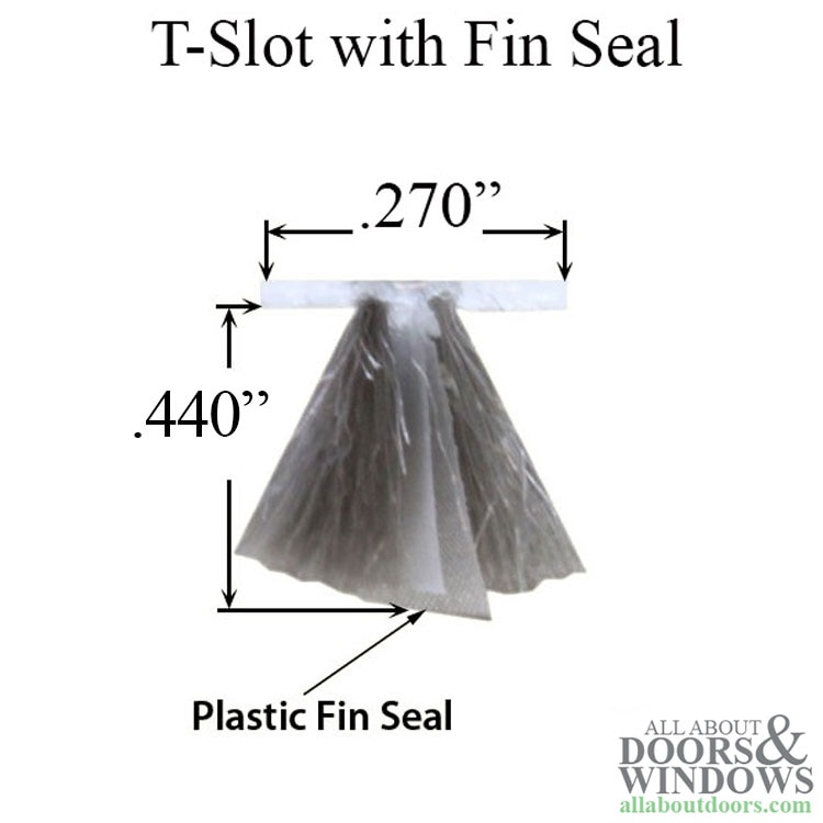 .270 Backing x .440 T-Slot Pile Weatherstrip - Dimensions