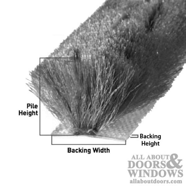 .270 Backing x .440 T-Slot Pile Weatherstrip - Gray